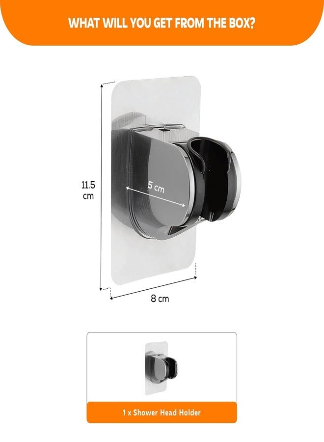 ENNIUS Self Adhesive Hand Shower Holder, Wall Mount Health Faucet Holder for Bathroom, No-Drill Install (Chrome) - Image 2